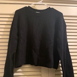 &other stories cropped black sweater